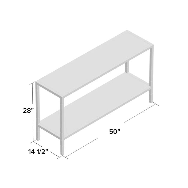 Jacques Luxe Clear Acrylic and Brass Console with Glass Shelf