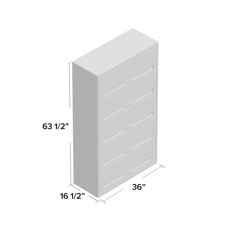 Tennsco Corp. 36'' Wide 5 -Drawer Steel File Cabinet