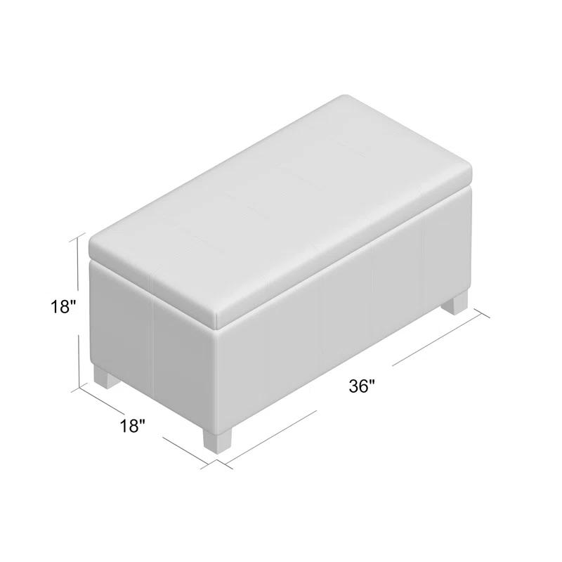 Dover Polyester Blend Upholstered Storage Bench