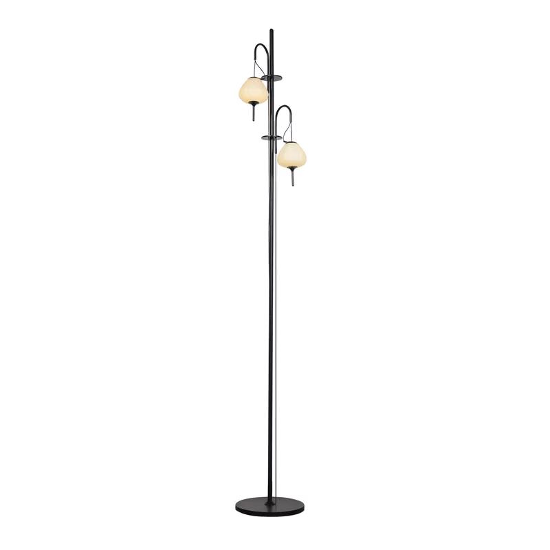 Lecce Arc 70" Black Energy Star Integrated LED Floor Lamp with Dimmer