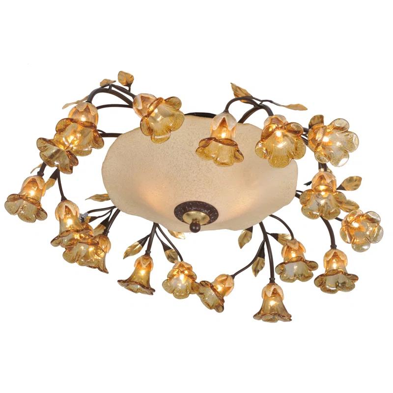 Meyda Tiffany 82759 Twenty Light Down Lighting Chandelier From The Celestial Bouquet