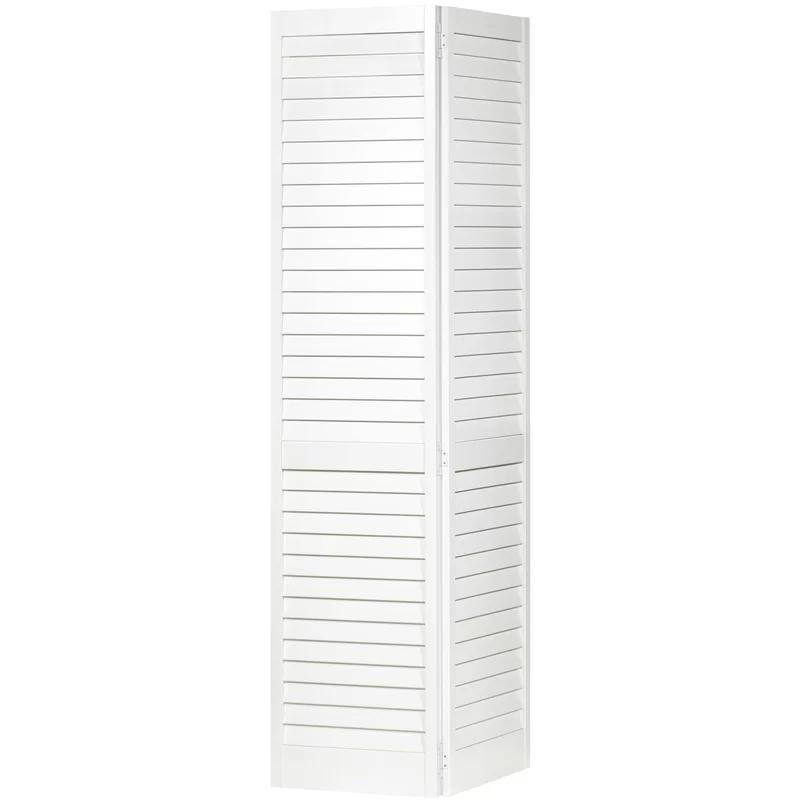 Plantation Wide Louvered Solid Pine Bi-Fold Door in Primed White