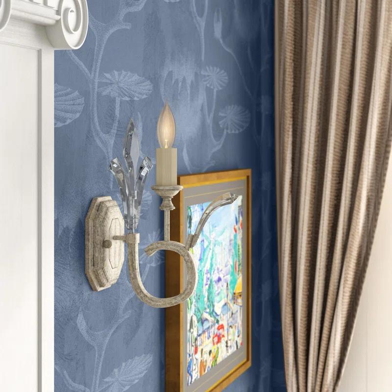 Beveled Arcs Dimmable Sconce in Muted Silver Leaf 13"