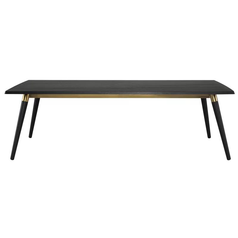 Scholar Onyx & Gold Brushed Contemporary Solid Wood Dining Table