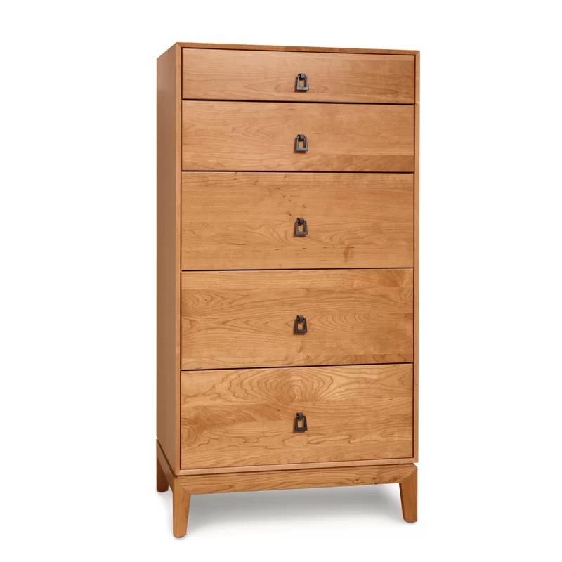 Mansfield Natural Cherry 5-Drawer Dresser with Soft Close