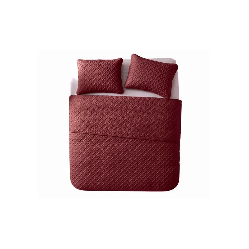 Nina Embossed Basketweave Quilt Set