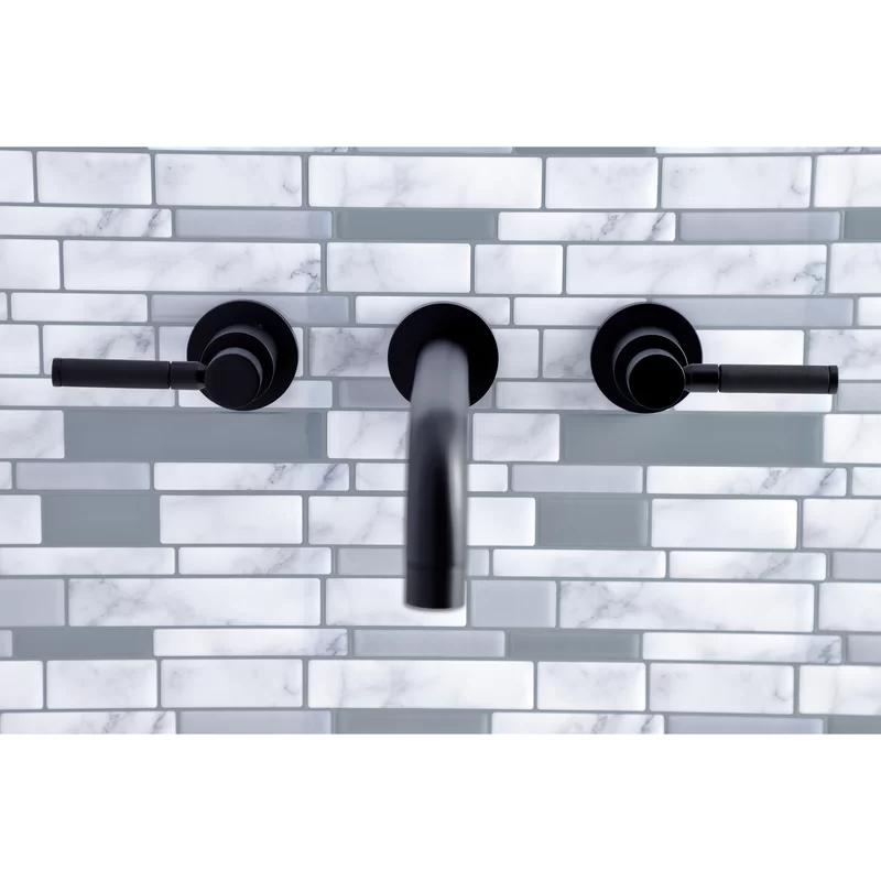 Concord Kaiser Matte Black Dual-Handle Wall-Mounted Tub Faucet