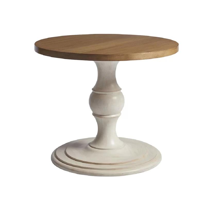 Transitional Beige-Brown 36" Solid Wood Round Dining Table