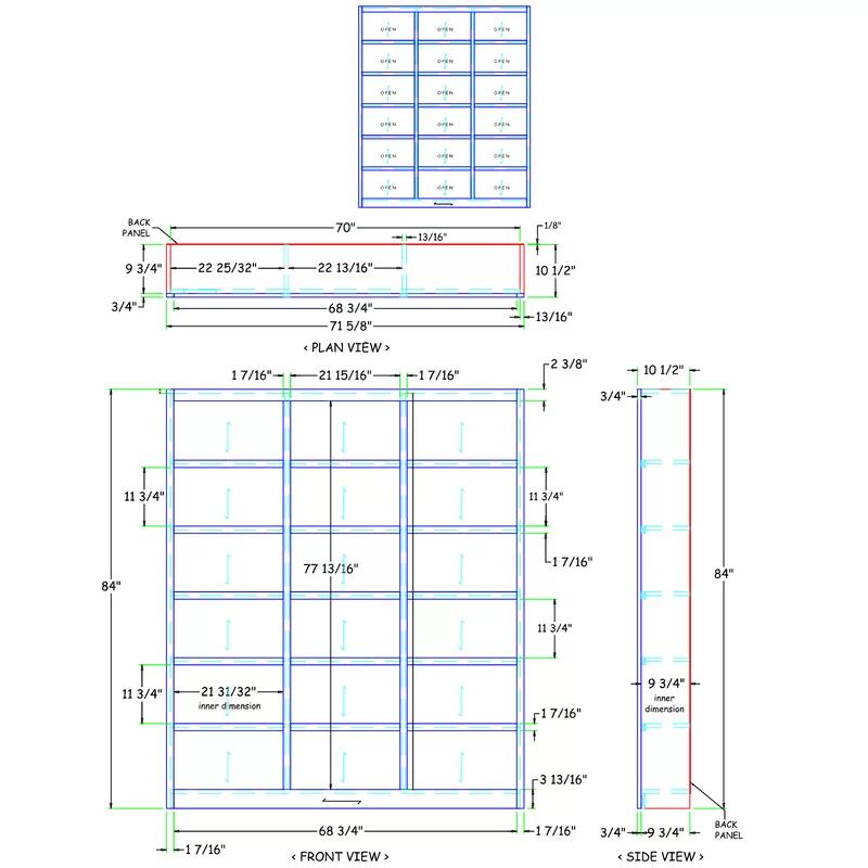 Espresso 84" Tall Adjustable Wood Triple Wide Bookcase