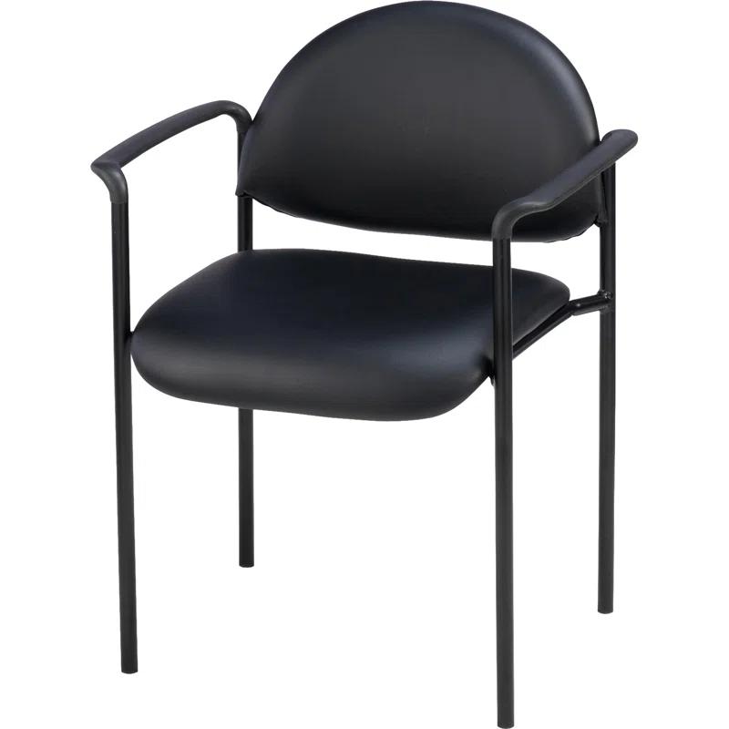 Lorell Stackable Vinyl Seat Waiting Room Chair with Metal Frame