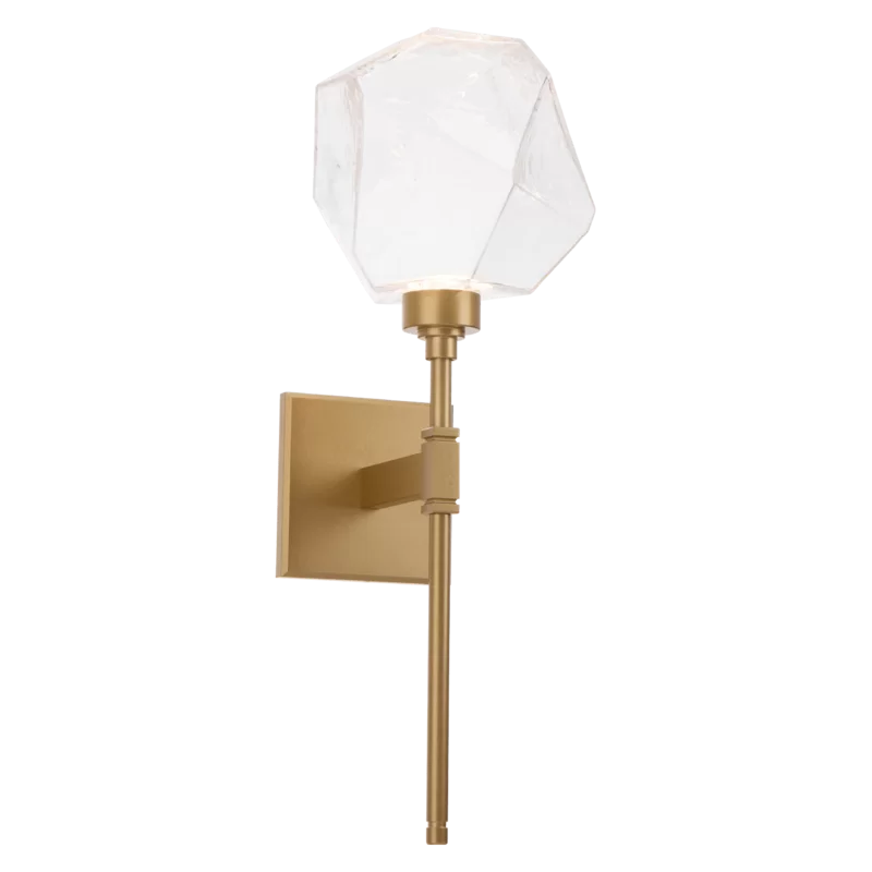 Gem Belvedere Dimmable Wall Sconce in Gilded Brass with Clear Glass