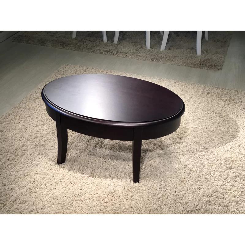 Contemporary Wenge Round Coffee Table with Storage Drawer