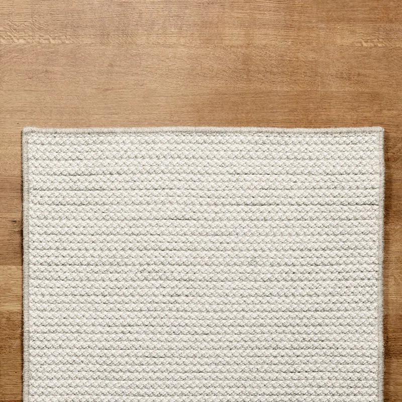 Beachcrest Home™ Zulma Houndstooth Braided All-Natural Wool Area Rug