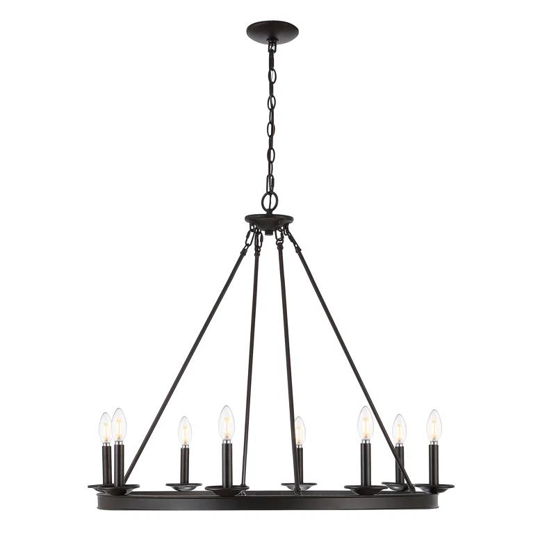Natal 8 - Light Dimmable Wagon Wheel Chandelier