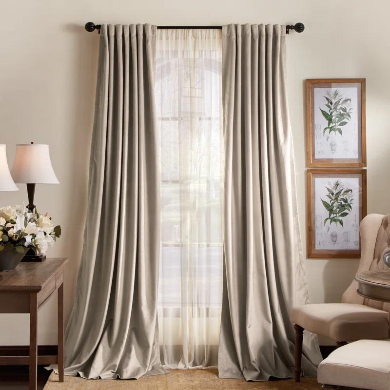 Martha Stewart Lucca Velvet Solid Max Blackout Rod Pocket Curtain Panel Pair (Set of 2) (Set of 2)