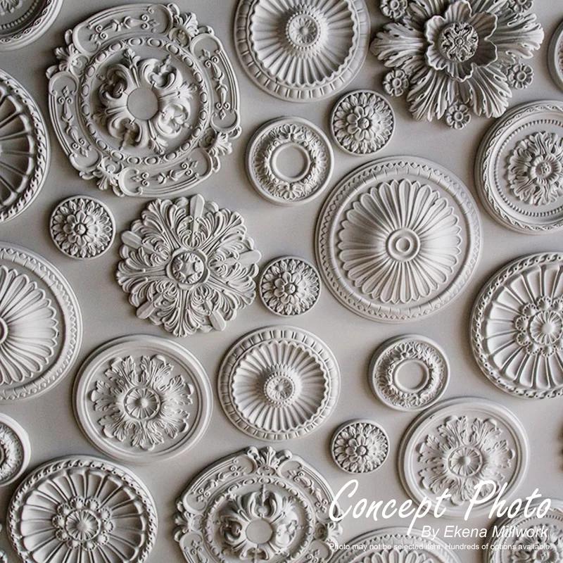 Acanthus Hand-Carved 12" White Ceiling Medallion