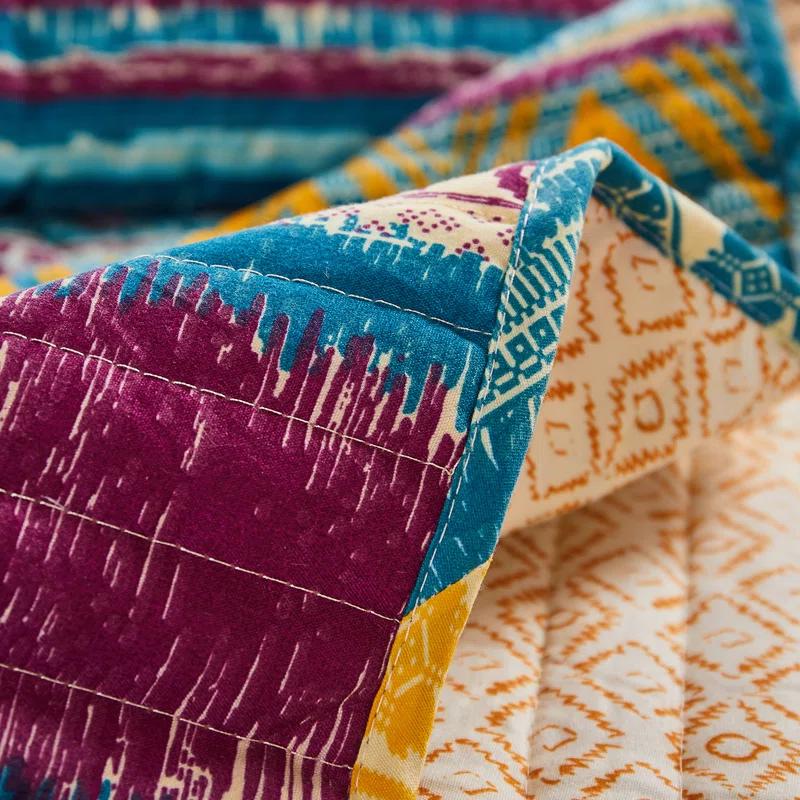 Southwest 100% Cotton Reversible Quilted Throw