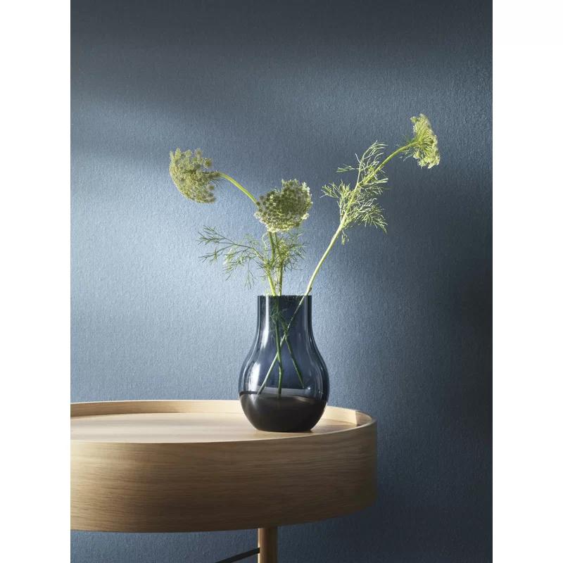 Scandinavian Blue Glass Cafu Table Vase - 8.5" H