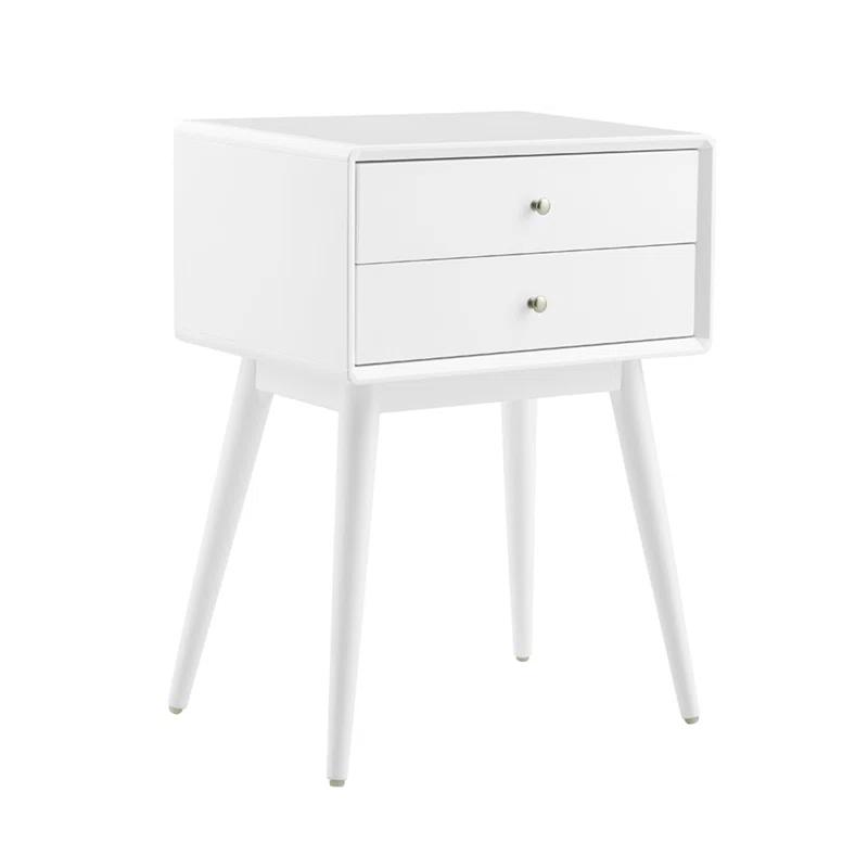 Elle Decor Stephanie Elle Decor Mid-Century Modern Nightstand with 2- Drawers for Storage