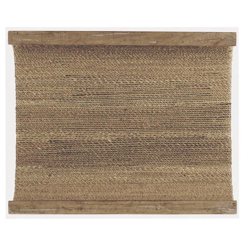 Transitional Brown Woven Glass Top End Table