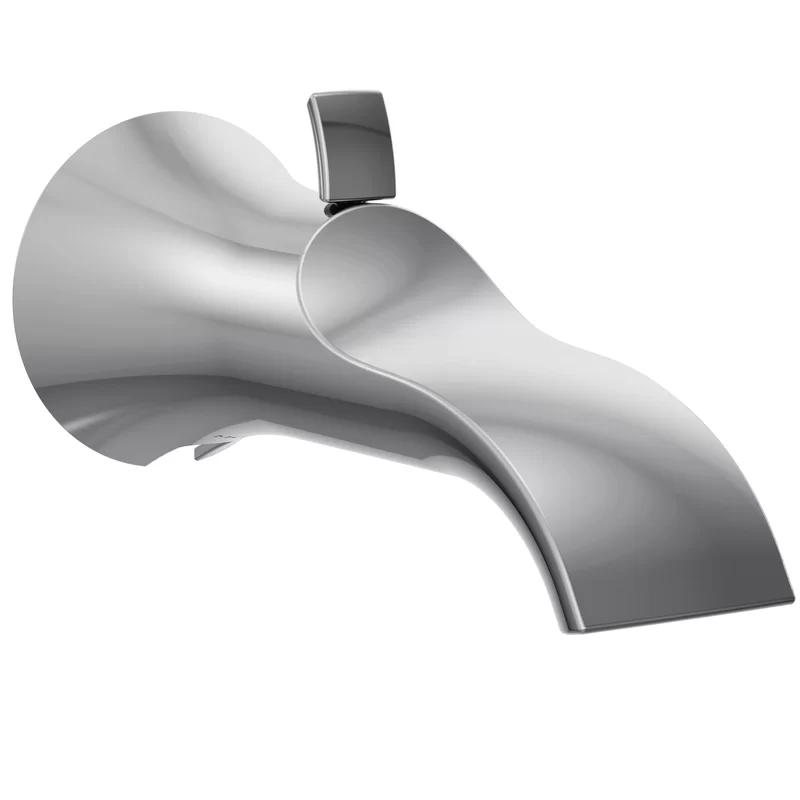 Sleek Modern Chrome Tub Spout with Integrated Diverter, 7 3/4 in