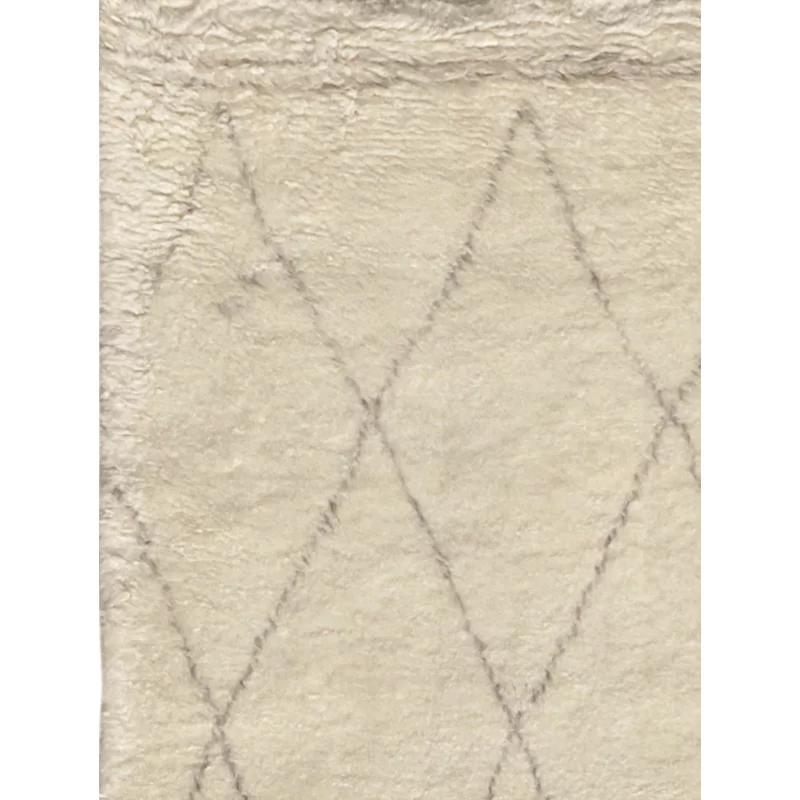 Casablanca Ivory Trellis Hand-Knotted Wool & Silk 6' x 9' Area Rug