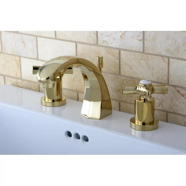 Elegant Millennium 8-Inch Widespread Antique Brass Bathroom Faucet