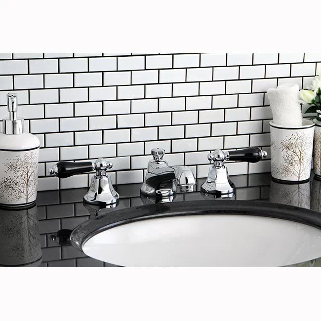 Duchess Chrome Widespread Bathroom Faucet with Porcelain Handles