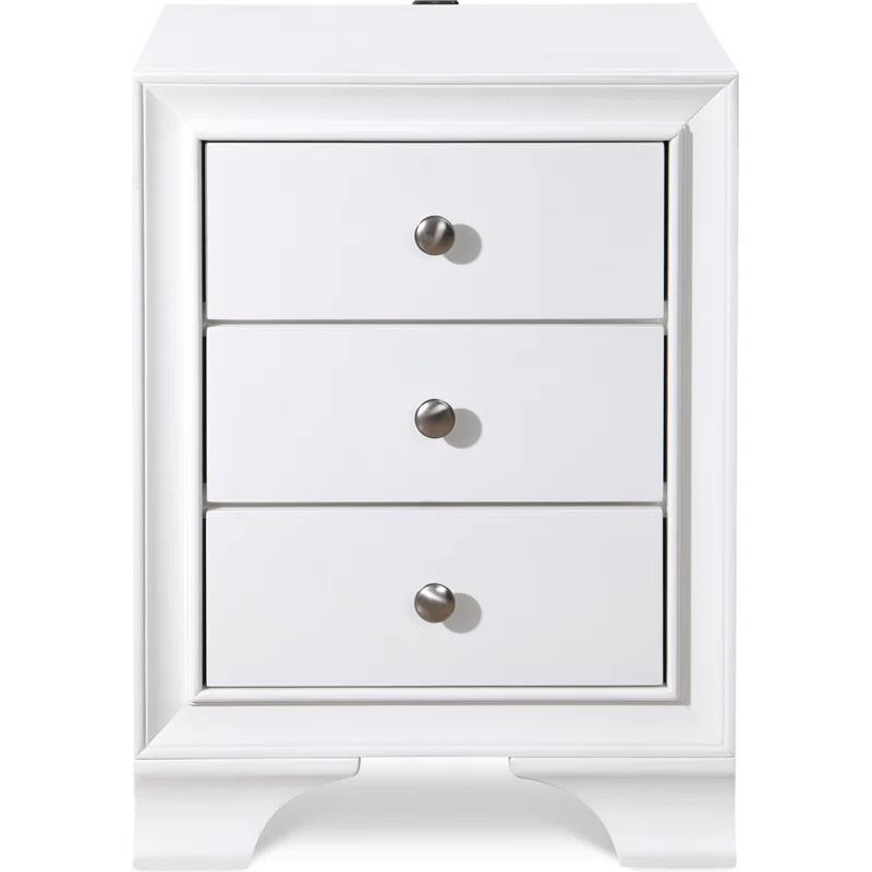 ClickDecor Edmond Wood Nightstand with Charging Station