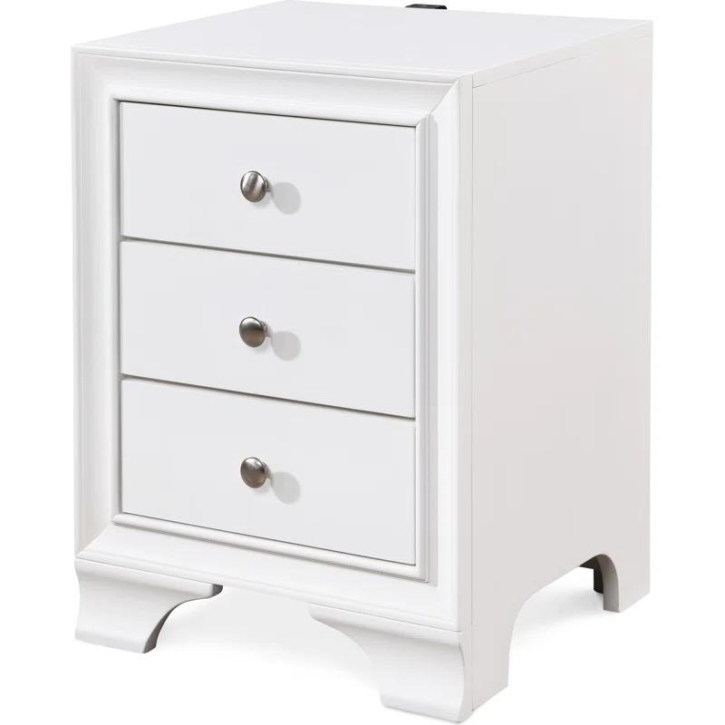 ClickDecor Edmond Wood Nightstand with Charging Station