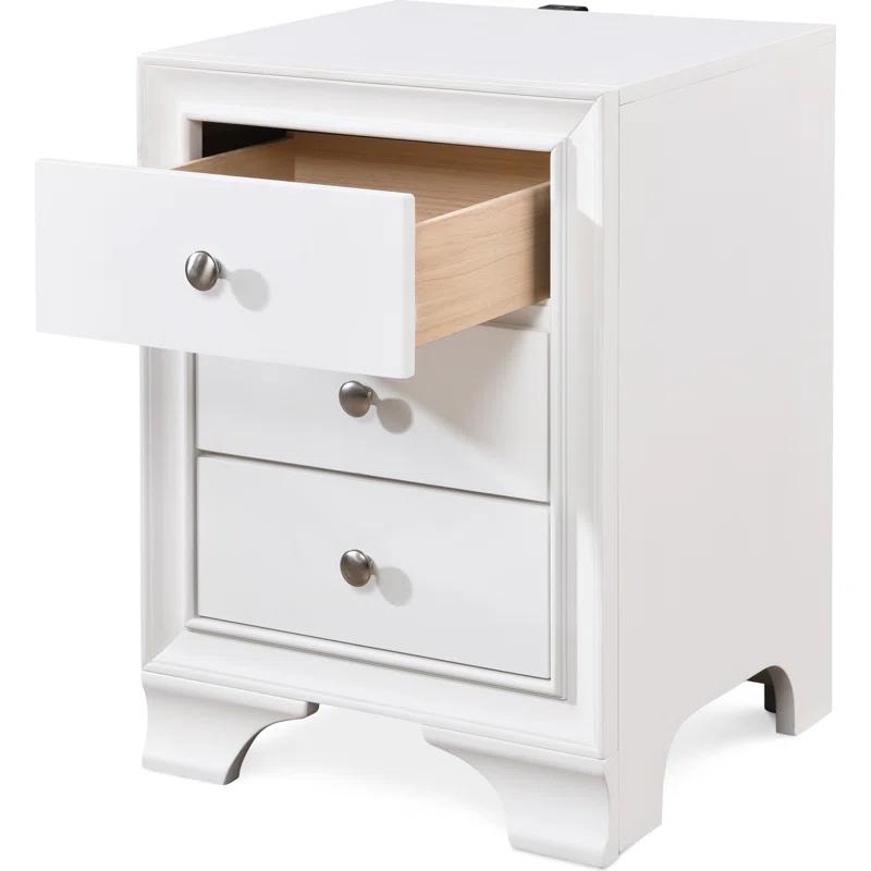ClickDecor Edmond Wood Nightstand with Charging Station