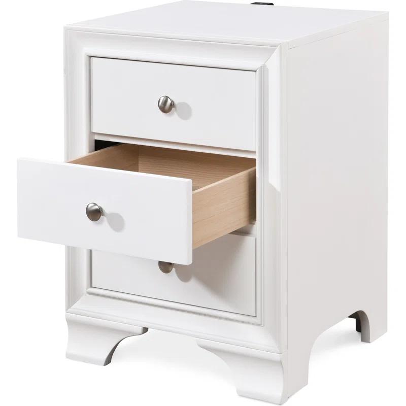 ClickDecor Edmond Wood Nightstand with Charging Station
