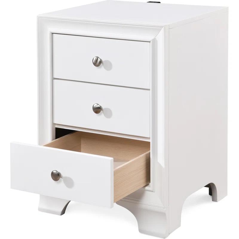 ClickDecor Edmond Wood Nightstand with Charging Station