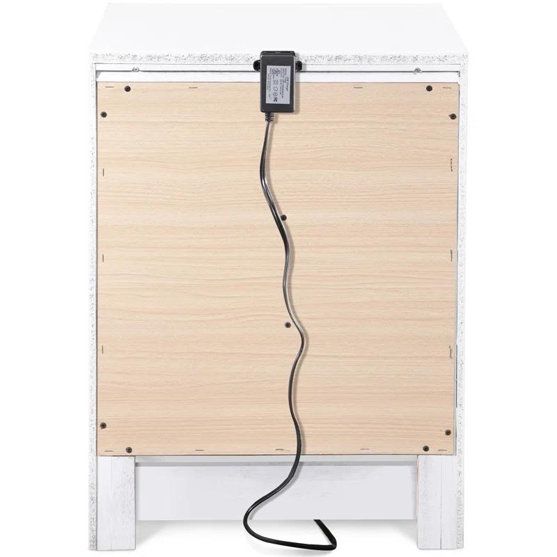 ClickDecor Edmond Wood Nightstand with Charging Station