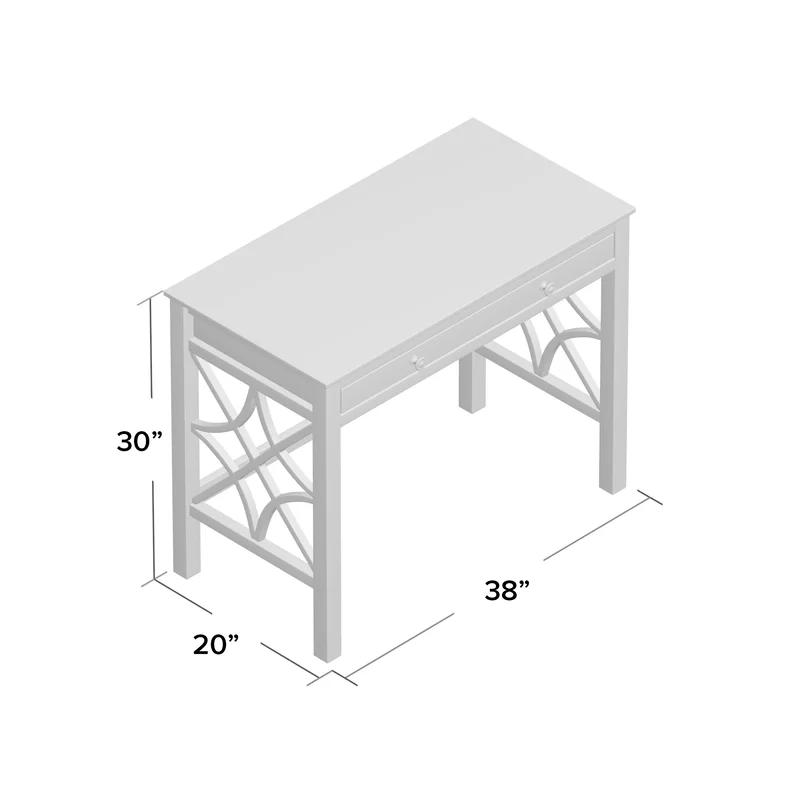 Whitley Antique White 41.75" Wooden Writing Desk with Drawer