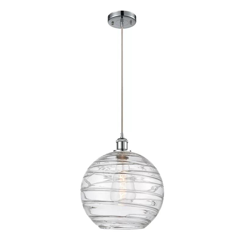 Polished Chrome Glass Mini Globe Pendant Light