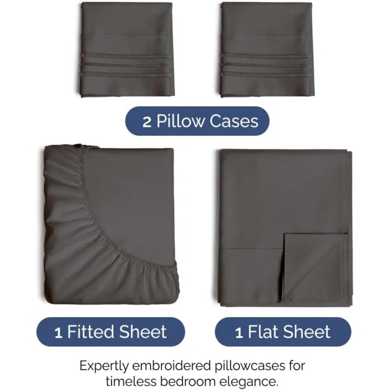 CGK Linens 4 Piece Sheet Set Premium Cooling, Soft & Wrinkle Free Sheet Set