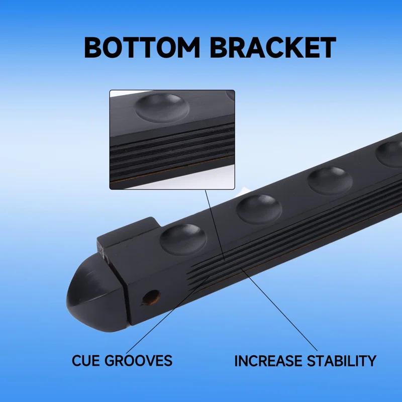 GSE Games & Sports Expert 2-Piece Billiard Pool Cue Stick Wall Mounted Rack, Holds 8 Pool Cue Stick