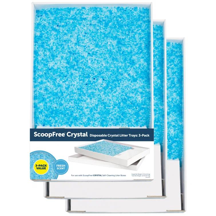 PetSafe® ScoopFree Crystal Litter Box Tray Refills with Fragrance-Free Crystals, 3-Pack