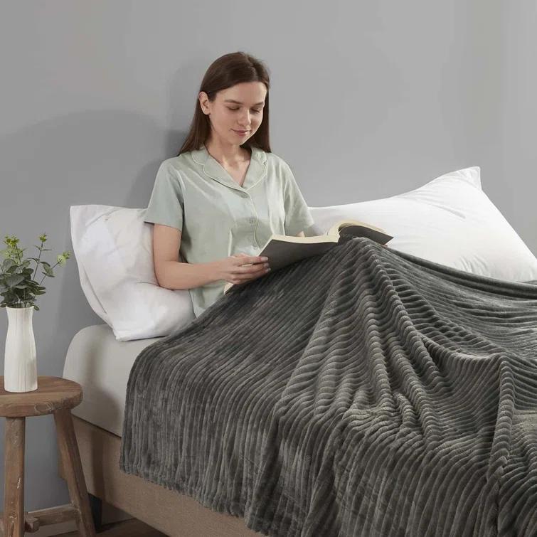 Nestl Nestl Cut Plush Cozy Throw Blanket - Fuzzy Warm Fleece Bed Blankets - Throws for Sofa, Bed, and Couch