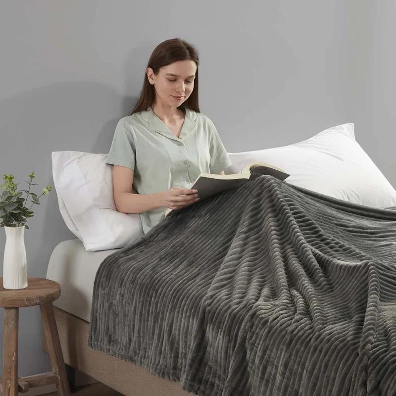 Nestl Nestl Cut Plush Cozy Throw Blanket - Fuzzy Warm Fleece Bed Blankets - Throws for Sofa, Bed, and Couch