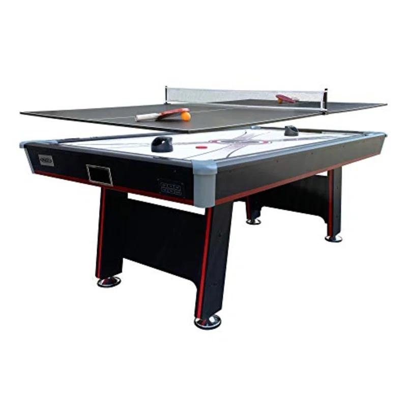 PUCK Hockey Tables PUCK Atlas 7-Foot Table Multi Game Tennis Air Hockey Table (Black)