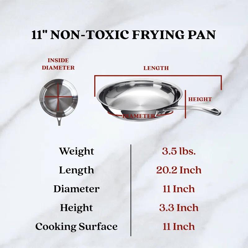 Alva Alva Chef Premium Stainless Steel Tri-Ply Frying Pan