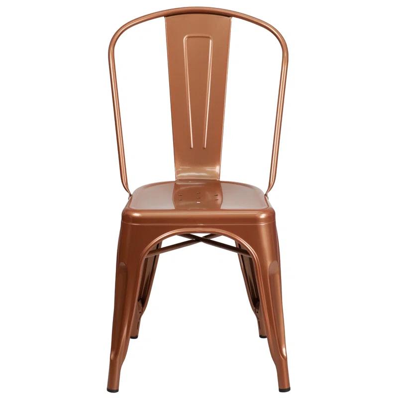 Flash Furniture Peterson Armless Metal Indoor-Outdoor Stackable Dining Chair (Set of 4)