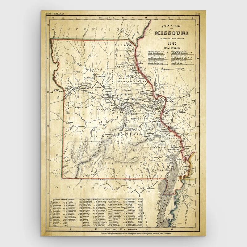 Wexford Home " Antique Map Missouri II "