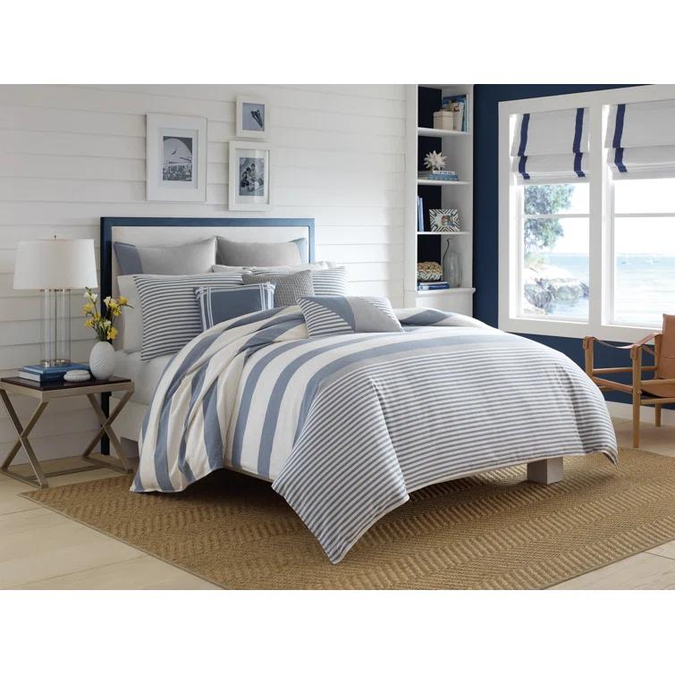 Nautica Nautica Fairwater Blue Cotton Reversible Comforter Set