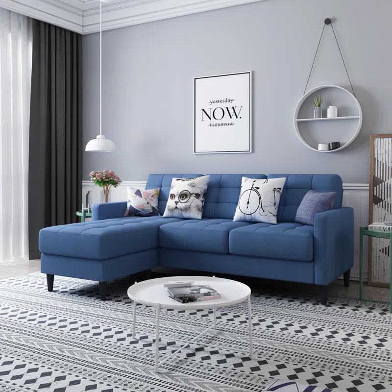 Gold Sparrow Ashland 82" Wide Reversible Sofa & Chaise with Ottoman