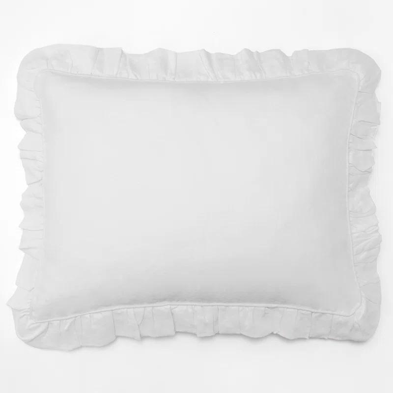Lily Washed Linen Ruffled Classic Chic Romantic Farmhouse Pillow Sham