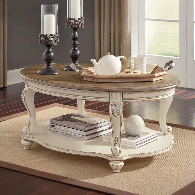 Signature Design By Ashley Casual Realyn Coffee Table White/Brown