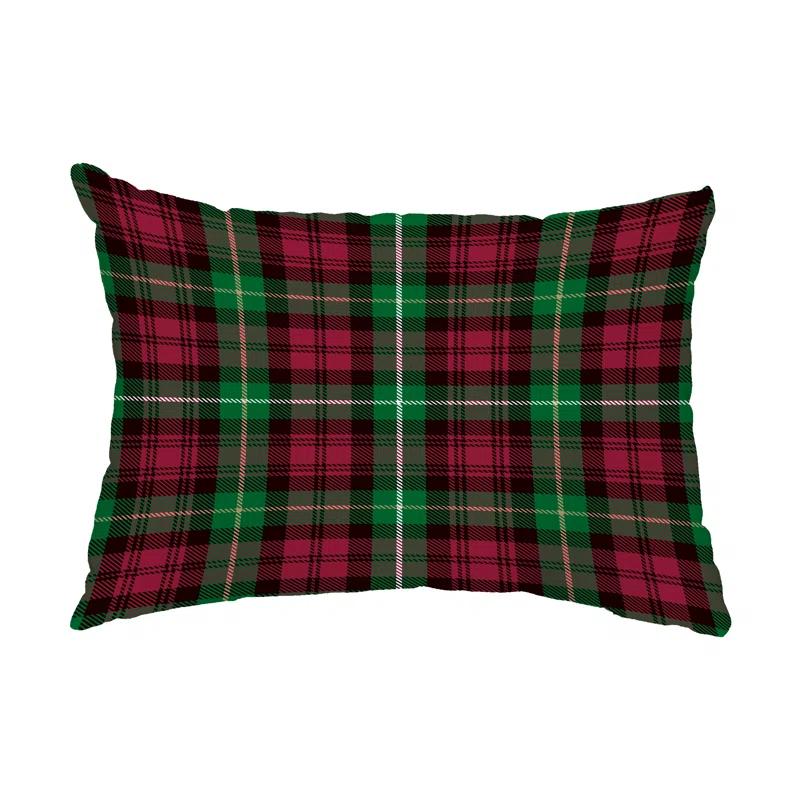 e by design Plaid Indoor/Outdoor Reversible Throw Pillow